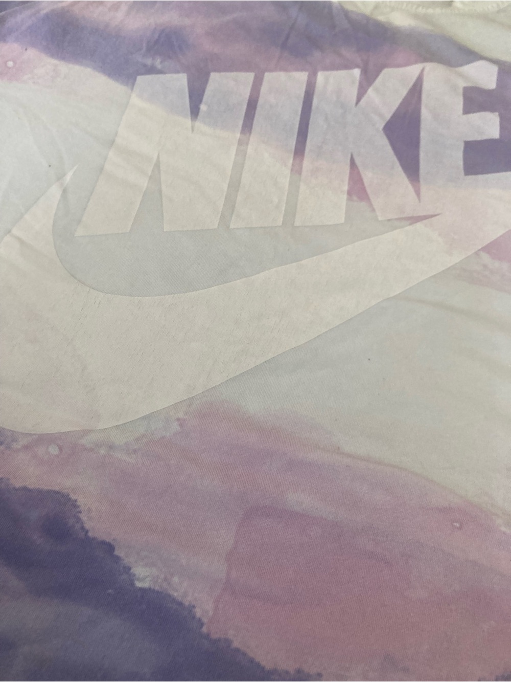 Nike Women's Pastel Purple & White Tie-Dye Tank Top